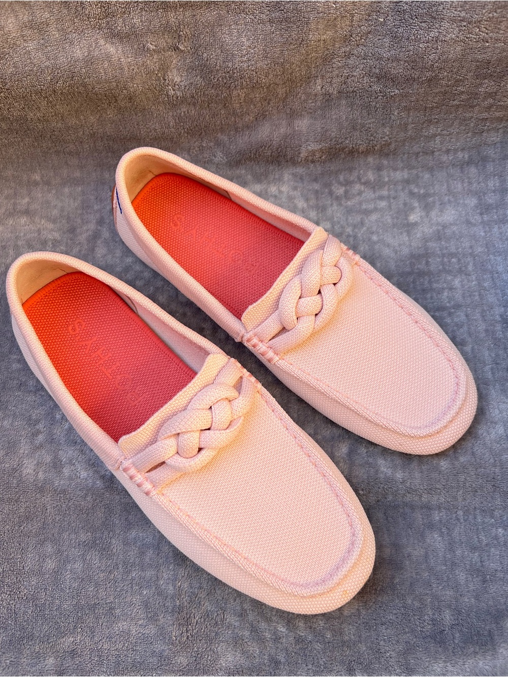 Rothy's The Braid Driver Loafers Sz W 9 Pink Shoes Flats Slip On Travel Preppy - Picture 9 of 14